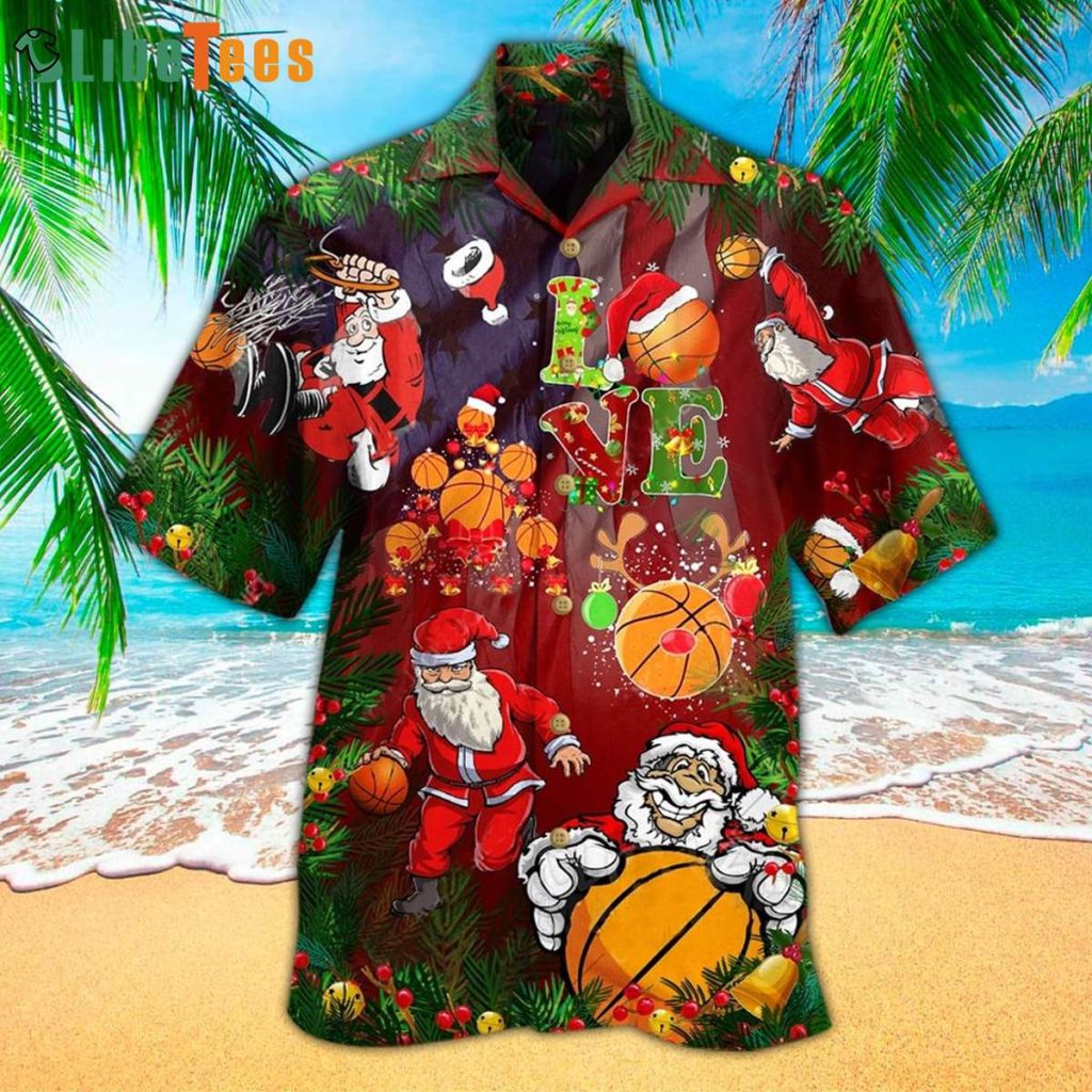 Santa Playing Basketball Hawaiian Shirt, Santa Hawaiian Shirt Perfect