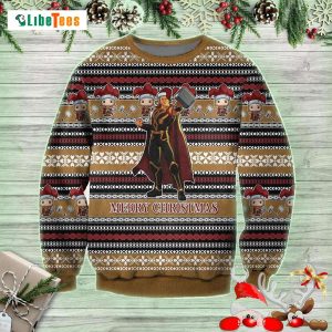 Santa Thor God Merry Christmas, Marvel Ugly Christmas Sweater
