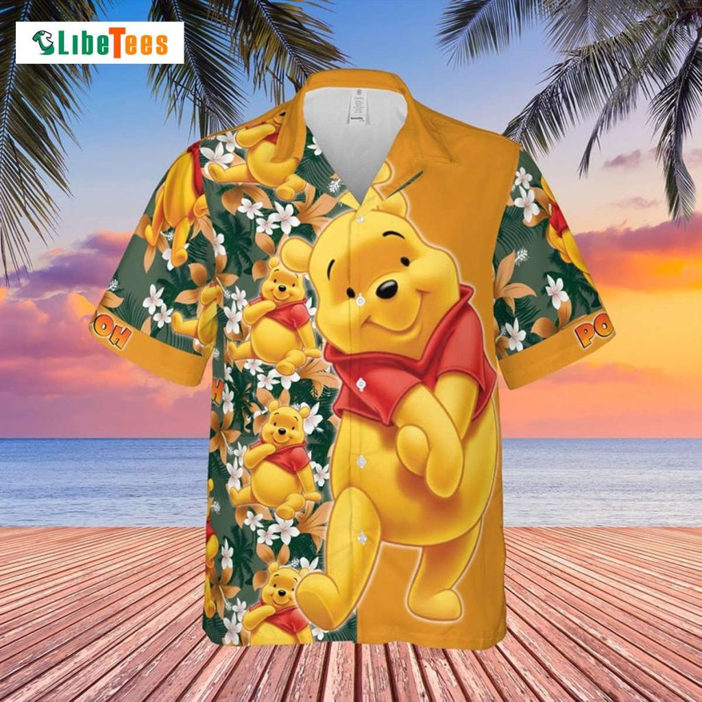 Shy Winnie The Pooh Floral Pattern Hawaiian Shirt