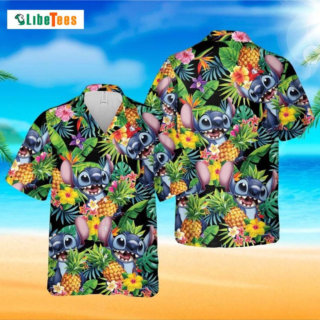 Stitch Cartoon Graphics Pineapple Hawaiian Shirt