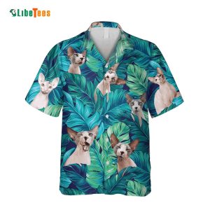 Tropical Leaves Egyptian Sphynx Cat Hawaiian Shirt