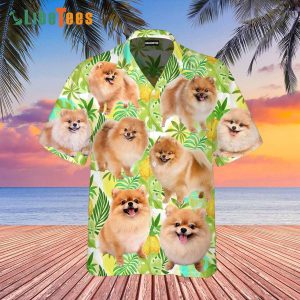 Tropical Pineapple Pomeranian Hawaiian Shirt, Dog Hawaiian Shirt