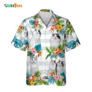 Tropical Plants Turkish Van Cat Hawaiian Shirt