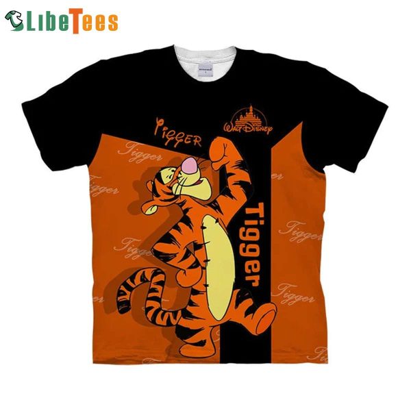 Walt Disney Walking Tigger Disney 3D T-shirt, Gifts For Disney Lovers