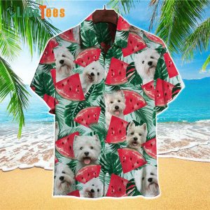 West Highland White Terrier Watermelon Hawaiian Shirt, Dog Hawaiian Shirt