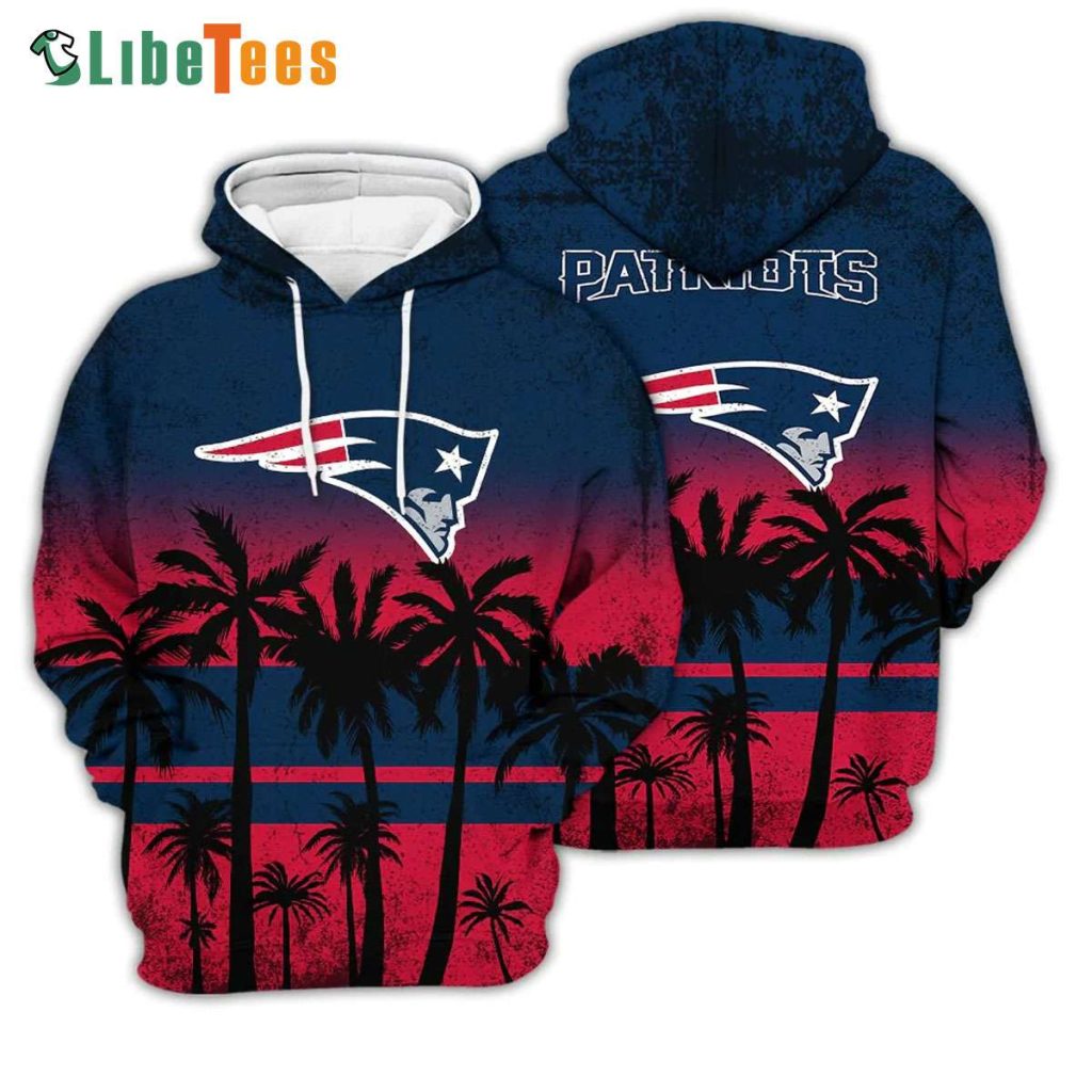 All Summer Pattern Tree Beach Patriots Hoodie, Patriots Gift