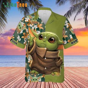 Baby Yoda Floral Pattern Star Wars Hawaiian Shirt, Gifts For Star Wars Fans