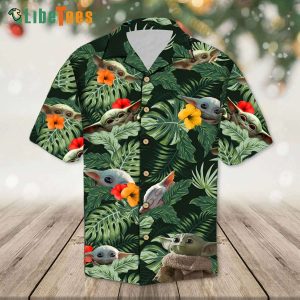 Baby Yoda Flower Star Wars Hawaiian Shirt, Gifts For Star Wars Fans