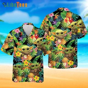 Baby Yoda Pineapple Star Wars Hawaiian Shirt, Gifts For Star Wars Fans