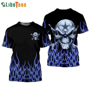 Blue Flame And NFL Dallas Cowboys 3D T-shirt