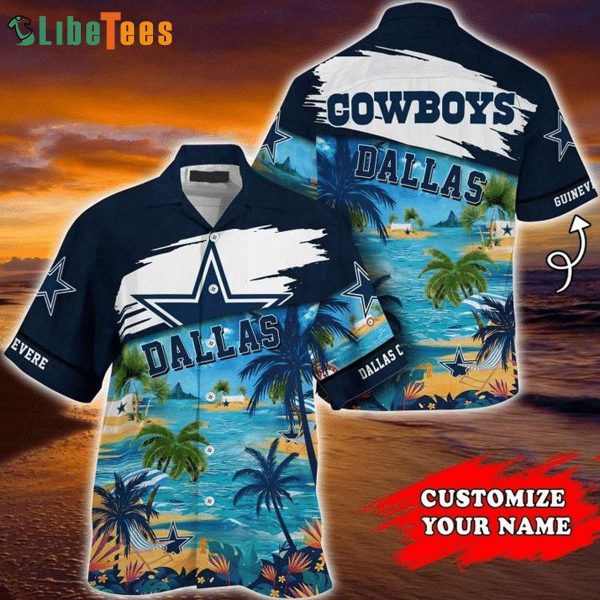Custom Name Coconut Beach Dallas Cowboys Hawaiian Shirt