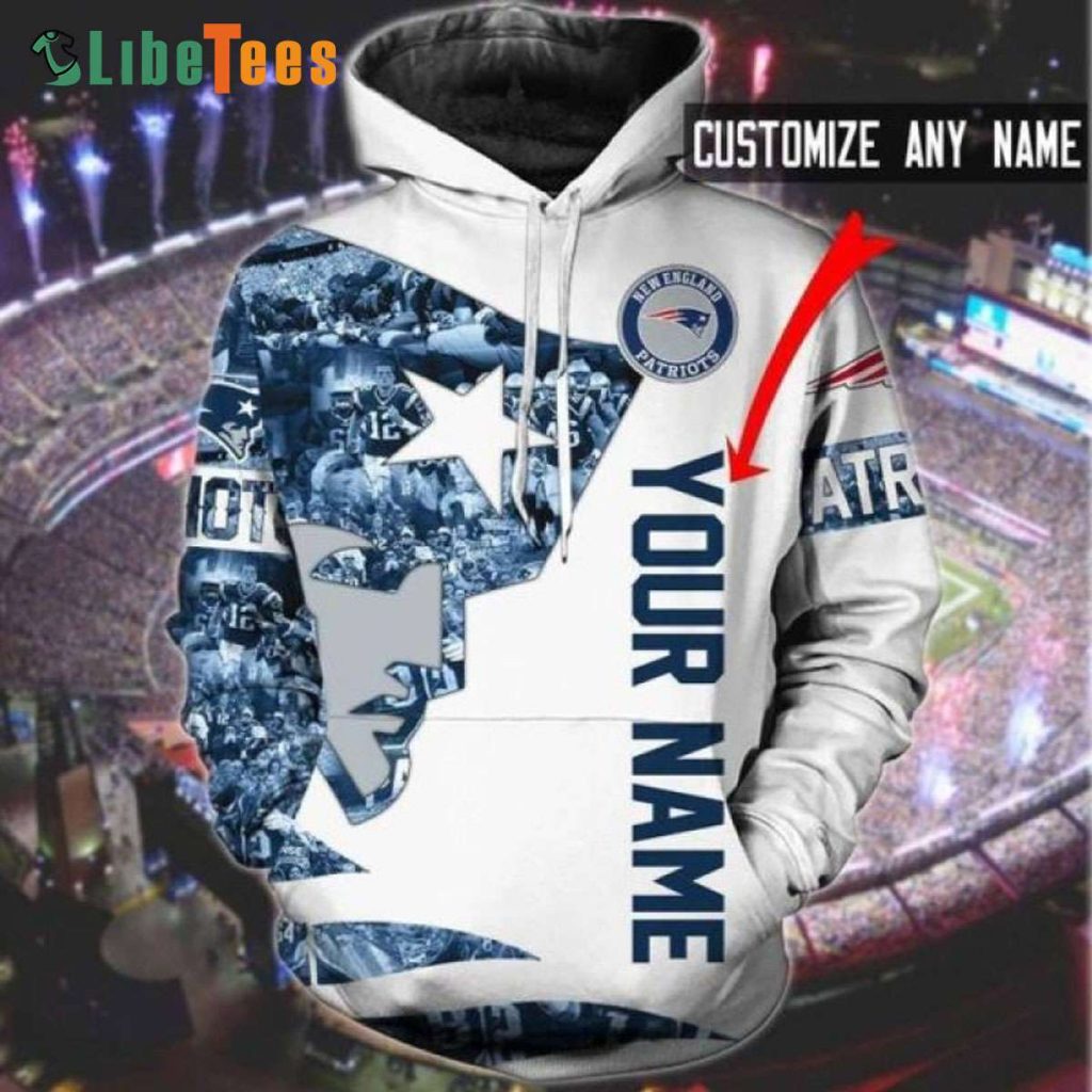 Custom Name Personalize New England Patriots Hoodie, Gifts For Patriots Fans