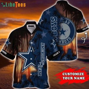 Custom Name Star In Coconut Forest Dallas Cowboys Hawaiian Shirt