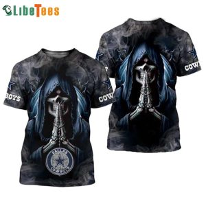 Dallas Cowboys Background Skull Smoke 3D T-shirt