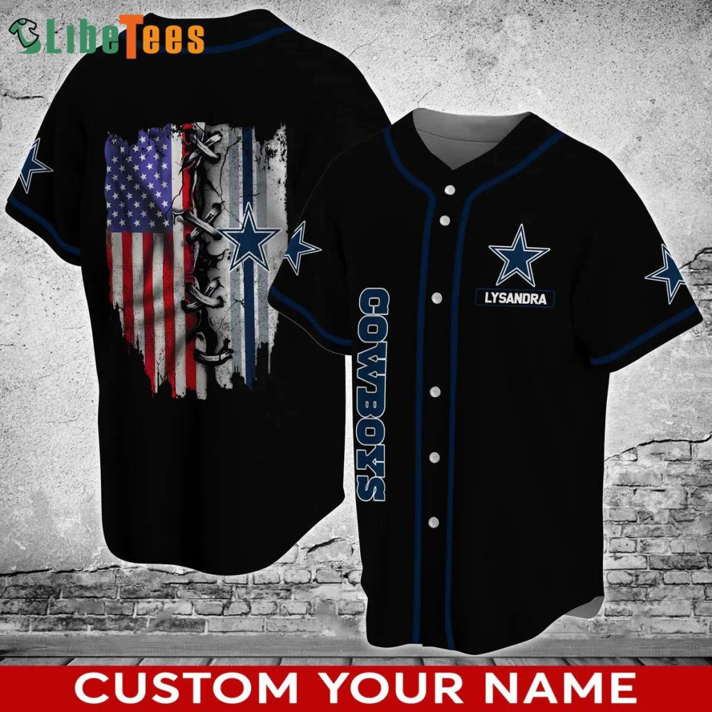 Dallas Cowboys Baseball Jersey, American Flag Graphic, Gifts For Dallas Cowboys Fans