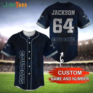 Dallas Cowboys Baseball Jersey, Custom Name And Number, Gifts For Dallas Cowboys Fans