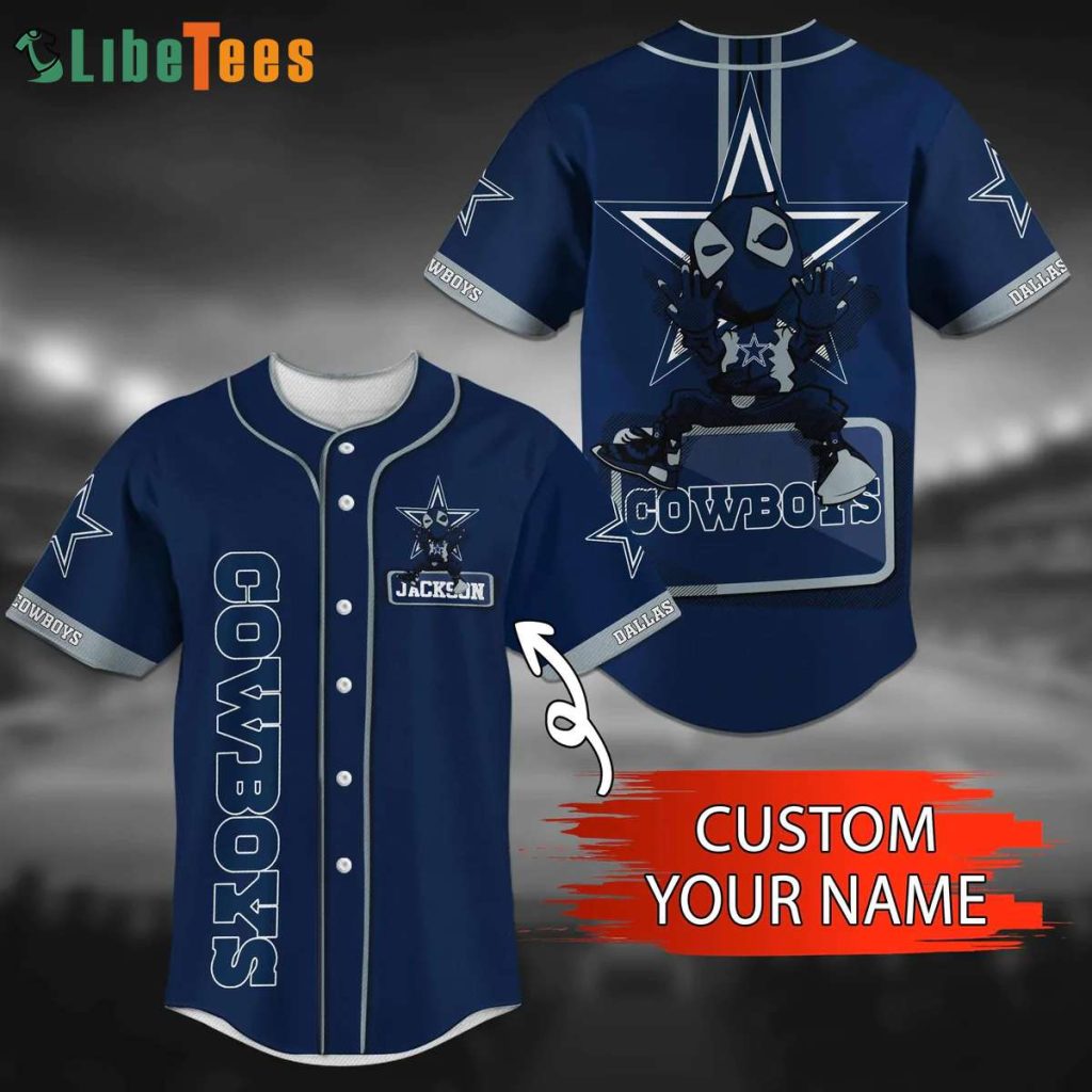 Dallas Cowboys Baseball Jersey, Personalized Spiderman And Cowboys, Gifts For Dallas Cowboys Fans