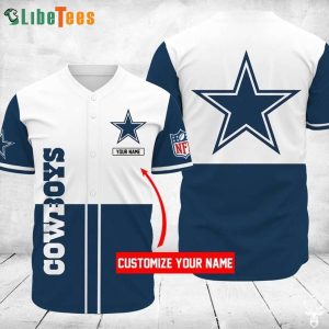 Dallas Cowboys Baseball Jersey, Personalized White And Navy Blue, Dallas Cowboys Gift Set