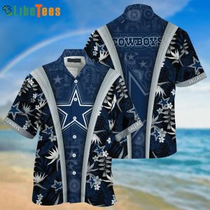 Dark Blue Lotus Flower Dallas Cowboys Hawaiian Shirt