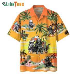 Darth Vader Boba Fett Stormtrooper Sunser Star Wars Hawaiian Shirt, Star Wars Gift Ideas