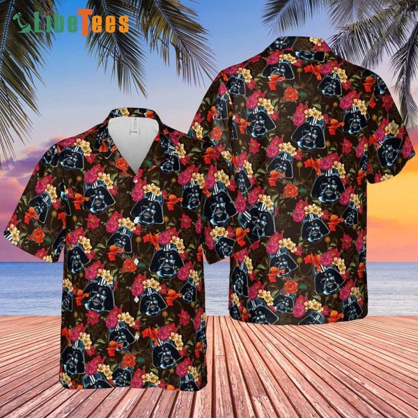 Darth Vader Floral Pattern Star Wars Hawaiian Shirt, Star Wars Gift Ideas