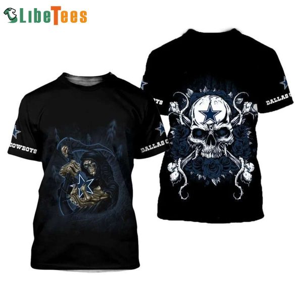 Devil And Dallas Cowboys Skull 3D T-shirt