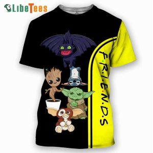 Disney Lilo And Stitch Groot Yoda Gizmo Toothless, Stitch T Shirt, Disney Gift Ideas