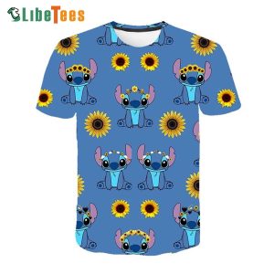 Disney Lilo And Stitch Sunflower, Stitch T Shirt, Cute Disney Gifts