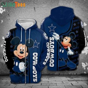 Disney Mickey Mouse And Dallas Cowboys 3D Hoodie