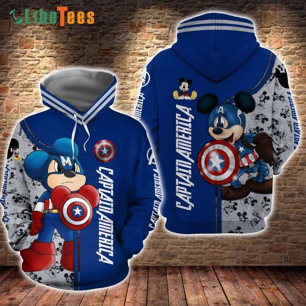 Disney Mickey Mouse Captain America Marvel, Mickey Mouse Hoodie, Cute Disney Gifts