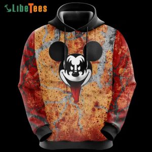 Disney Mickey Mouse Characters Kiss Band, Mickey Mouse Hoodie, Gifts For Disney Lovers