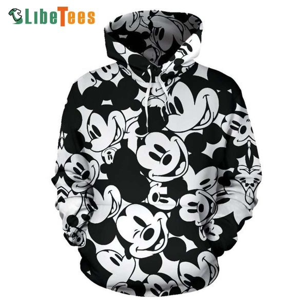 Disney Mickey Mouse Face Printed, Mickey Mouse Hoodie, Disney Fannatic Gifts