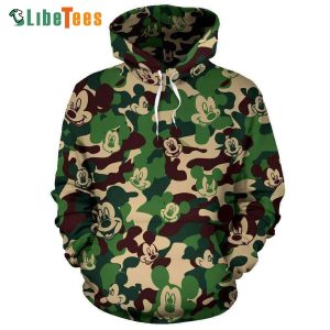 Disney Mickey Mouse Head Pattern Camo, Mickey Mouse Hoodie, Disney Fannatic Gifts