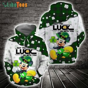 Disney Mickey Mouse May The Luck Be With You St Patricks Day, Mickey Mouse Hoodie, Cute Disney Gifts