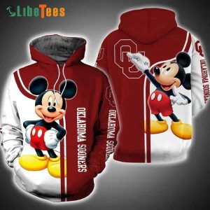 Disney Mickey Mouse Paints Logo Oklahoma Sooners, Mickey Mouse Hoodie, Disney Lovers Gifts