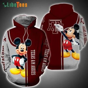 Disney Mickey Mouse Paints Logo Texas AM Aggies, Mickey Mouse Hoodie, Disney Lovers Gifts