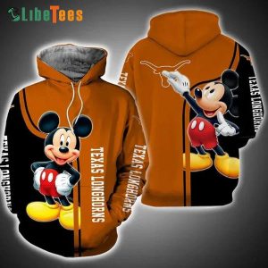 Disney Mickey Mouse Paints Logo Texas Longhorns, Mickey Mouse Hoodie, Disney Lovers Gifts