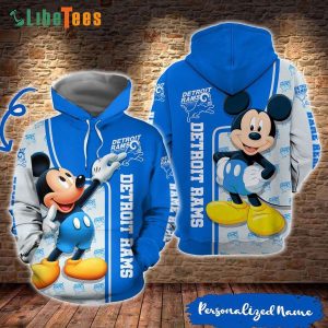 Disney Mickey Mouse Personalized Detroit Rams, Mickey Mouse Hoodie, Best Disney Gifts