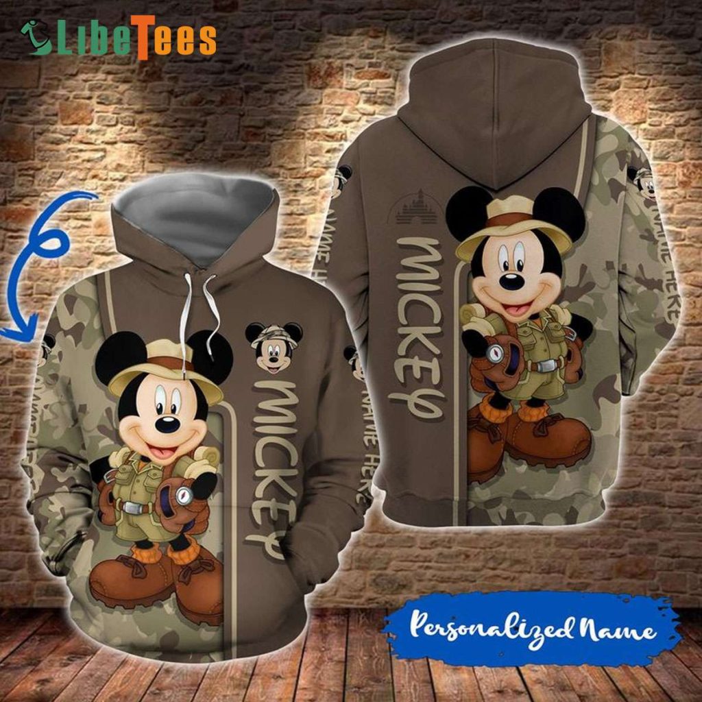 Disney Mickey Mouse Personalized Soldier Safari Camo, Mickey Mouse Hoodie, Best Disney Gifts