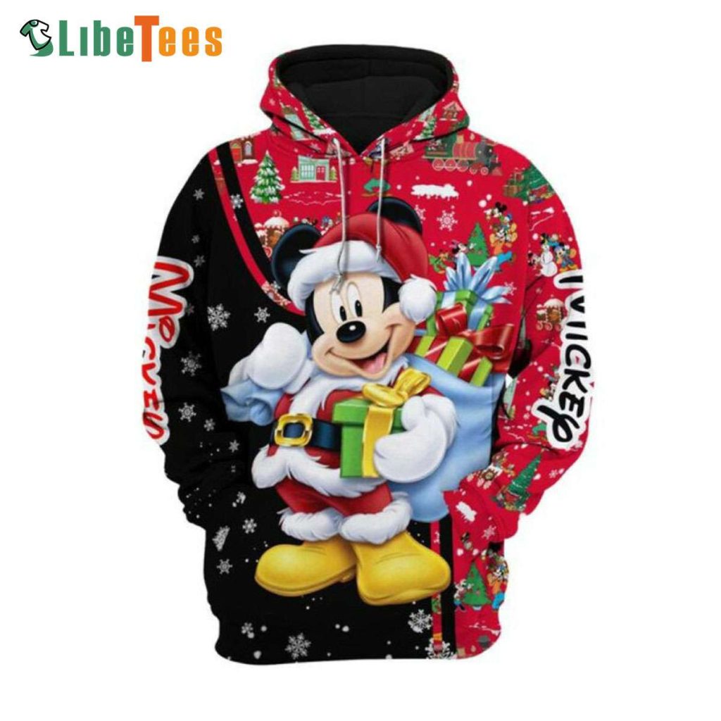 Disney Mickey Mouse Santa Claus Christmas, Mickey Mouse Hoodie, Unique Disney Gifts