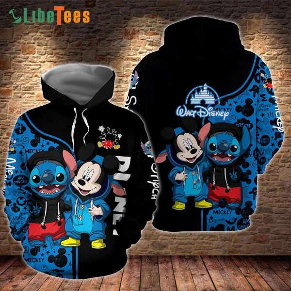 Disney Mickey Mouse Stitch Best Friends, Mickey Mouse Hoodie, Cute Disney Gifts