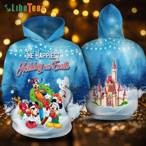Disney Mickey Mouse The Happiest Holyday On Earth, Mickey Mouse Hoodie, Disney Fannatic Gifts