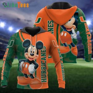 Disney Mickey Mouse With Miami Hurricanes, Mickey Mouse Hoodie, Disney Lovers Gifts