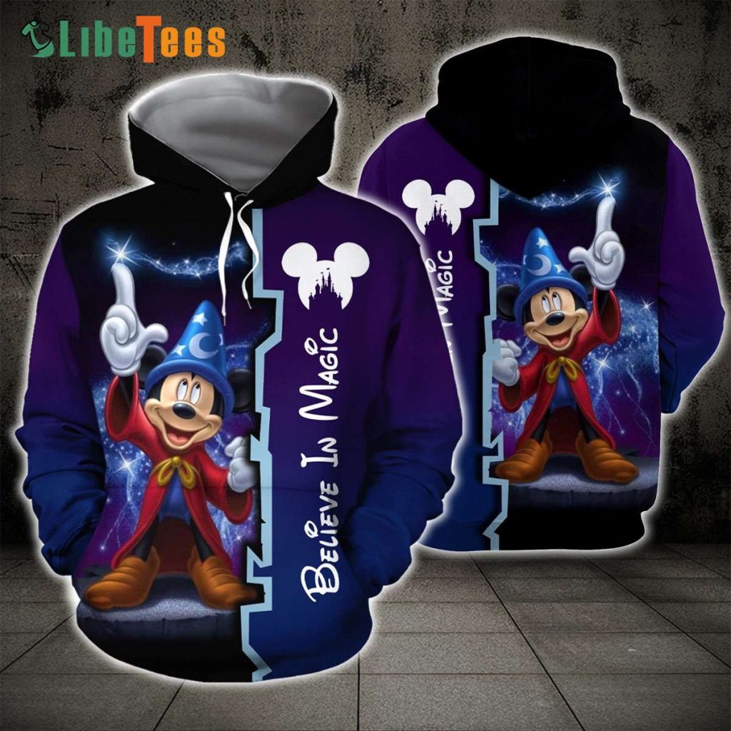 Disney Mickey Mouse Wizard Believe In Magic, Mickey Mouse Hoodie, Cute Disney Gifts