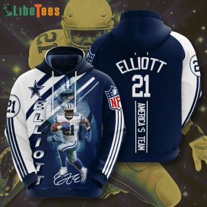 Ezekiel Elliott 21 Dallas Cowboys America’s Team, Dallas Cowboys 3D Hoodie