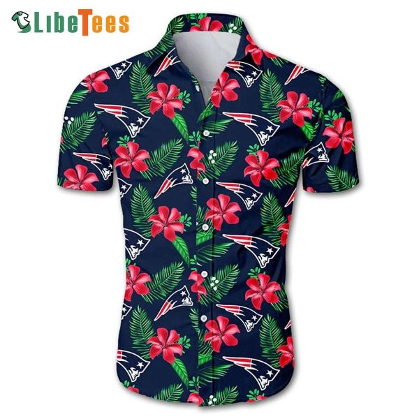 Floral New England Patriots Hawaiian Shirt, NFL Football Team