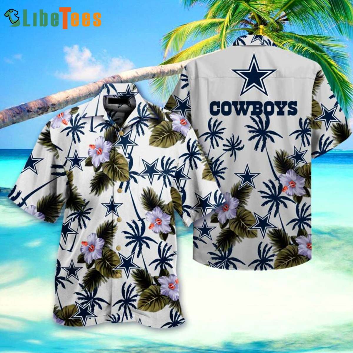 Dallas Cowboys Custom Name Coconut Beach Hawaiian Shirt