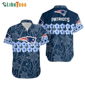 Flower And Logo New England Patriots Hawaiian Shirt, NFL Football Team