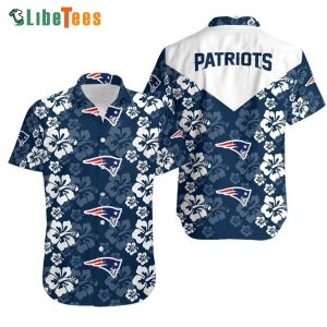 Flower And Logo Patriots Hawaiian Shirt Patriots Gift