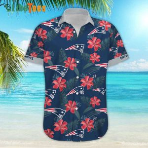 Flower Leaves Patriots Hawaiian Shirt, Gifts For Patriots Fans